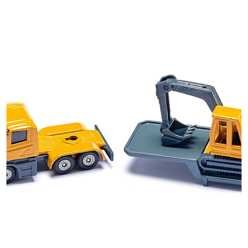 Siku Low Loader With Excavator Construction Vehicle Diecast Model