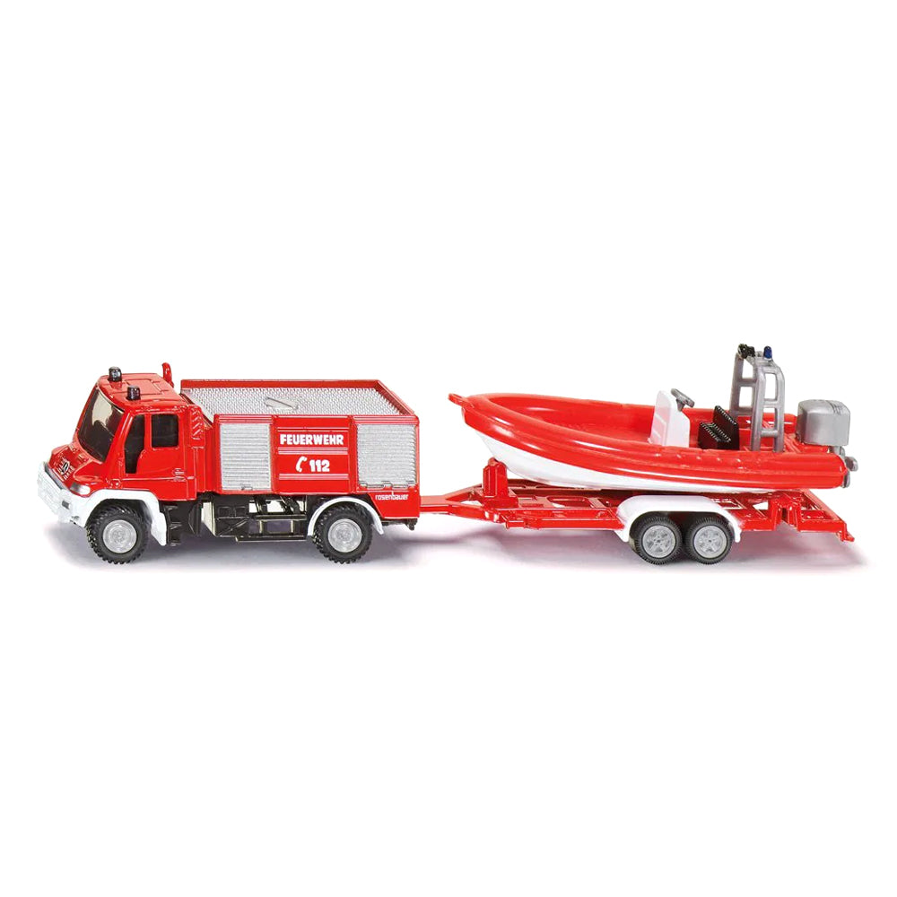 Siku 1:87 Scale Mercedes Benz Fire Engine With Boat Diecast Model