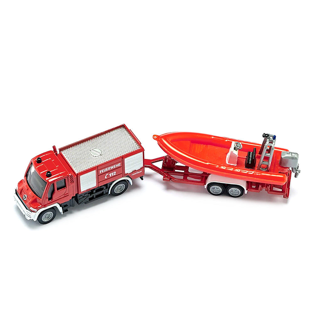 Siku 1:87 Scale Mercedes Benz Fire Engine With Boat Diecast Model