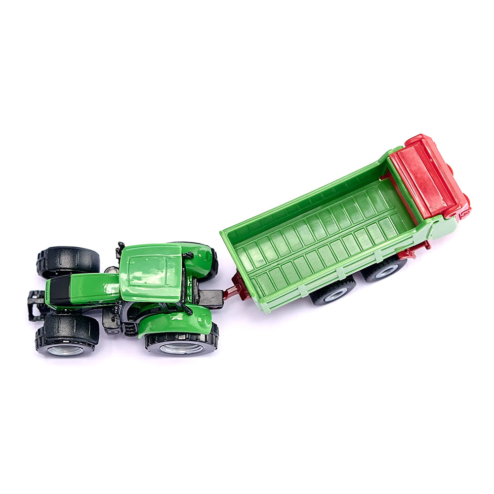 Siku Deutz Fahr Tractor With Strautmann Universal Manure Spreader Diecast Model