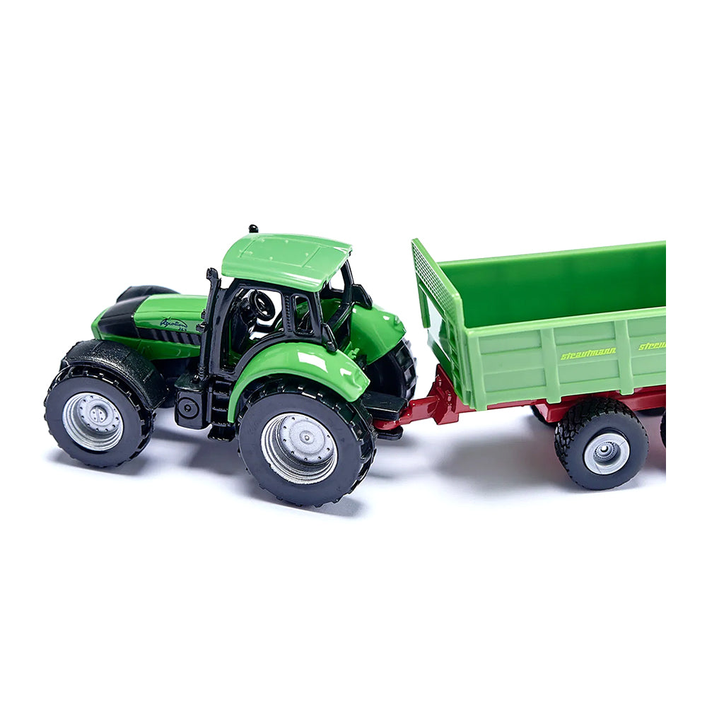 Siku Deutz Fahr Tractor With Strautmann Universal Manure Spreader Diecast Model
