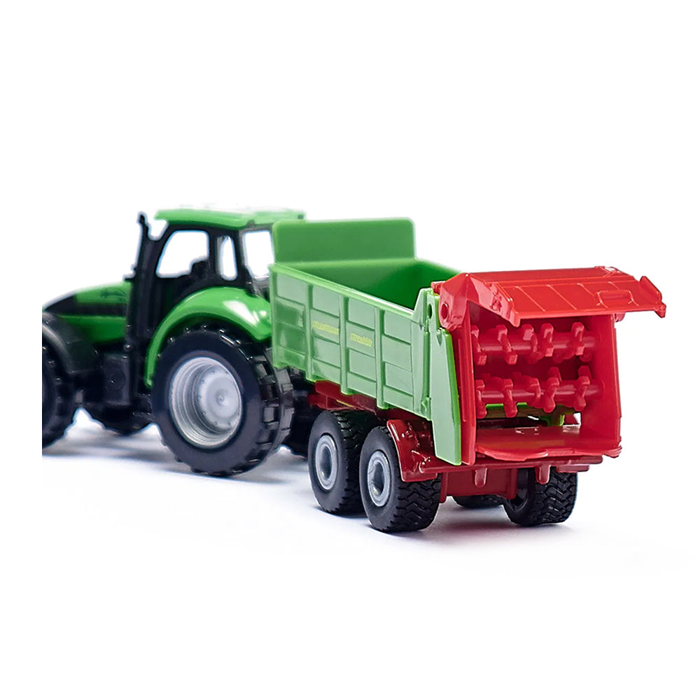 Siku Deutz Fahr Tractor With Strautmann Universal Manure Spreader Diecast Model