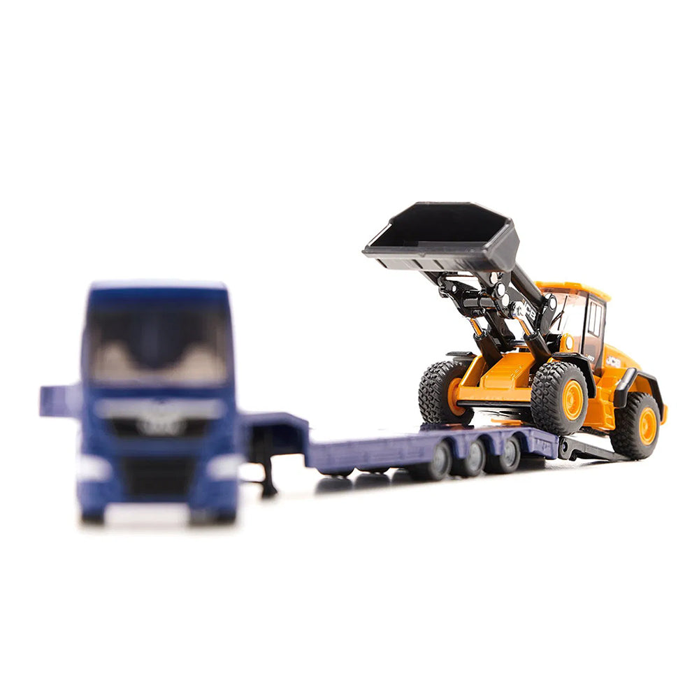 Siku 1:87 Scale MAN TGX XXL Truck With Low Loader & JCB Wheel Loader Diecast Toy