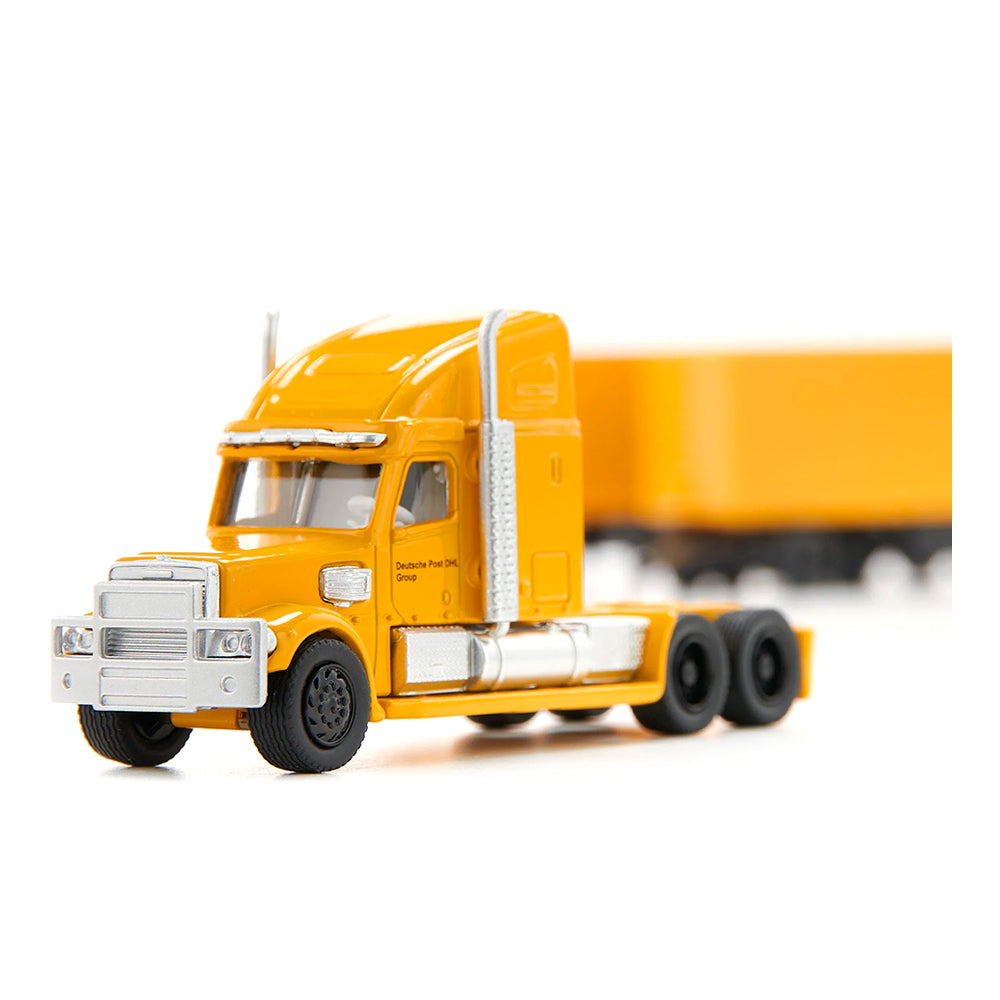 Siku 1:87 Scale Freightliner DHL Road Train With Luggage Trailers Diecast Model