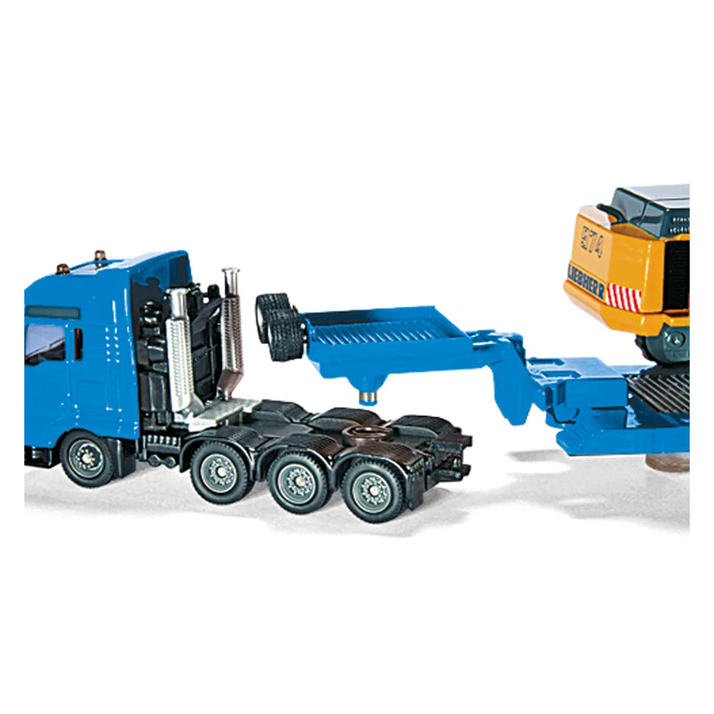 Siku 1:87 MAN Haulage Low Loader Transporter With Liebherr Excavator Diecast Toy