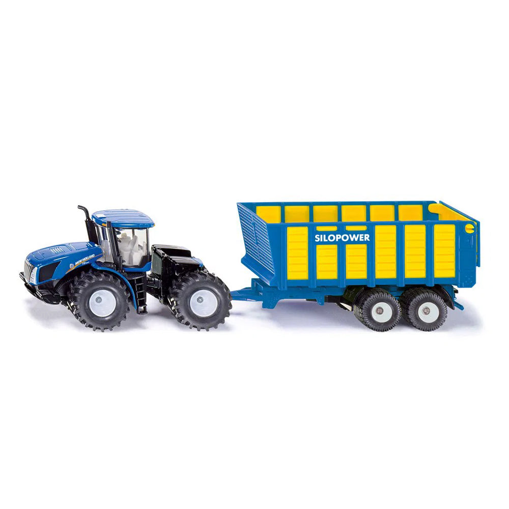 Siku 1:50 Scale New Holland Knicklenker With Silage Trailer Diecast Model