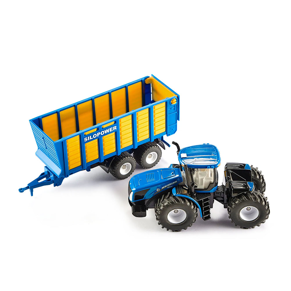 Siku 1:50 Scale New Holland Knicklenker With Silage Trailer Diecast Model