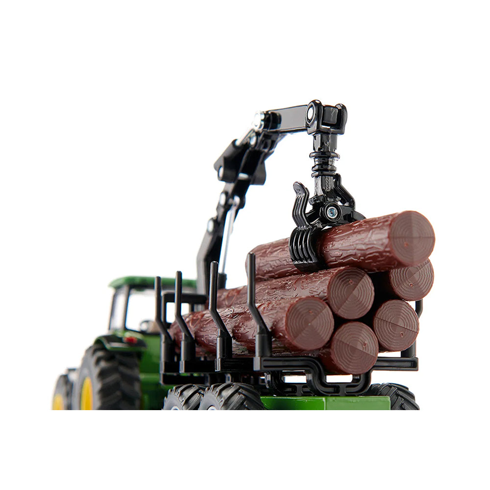 Siku 1:50 Scale John Deere With Forestry Trailer & Tree Trunks Model Vehicle