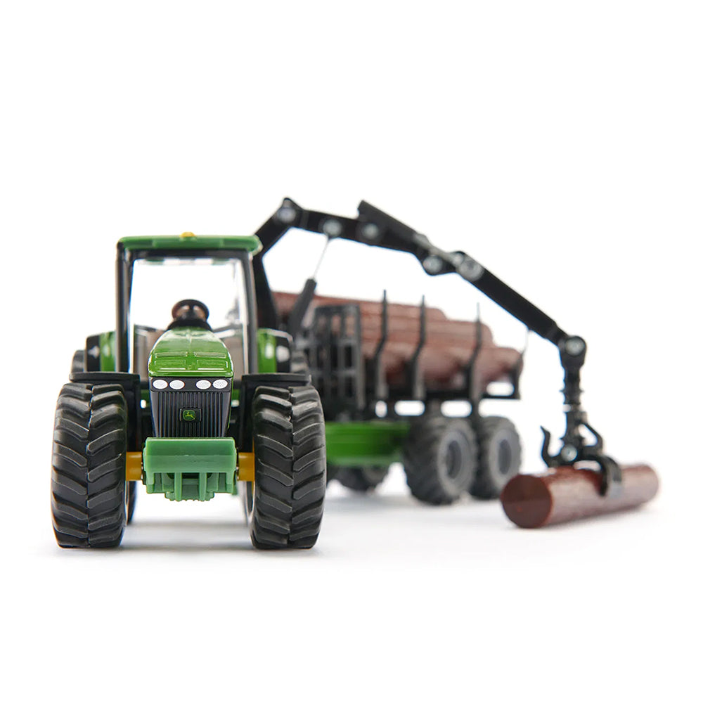Siku 1:50 Scale John Deere With Forestry Trailer & Tree Trunks Model Vehicle