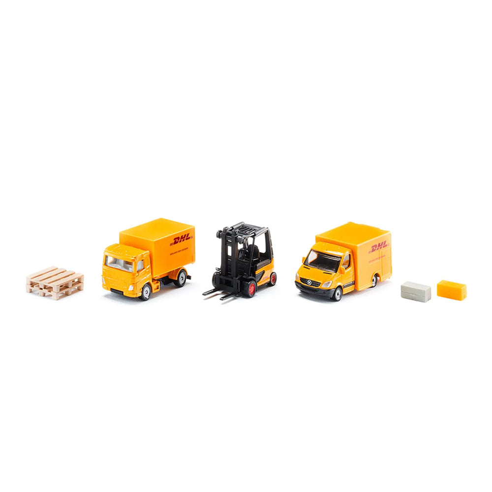 Siku DHL Logistics Gift Set 3 Vehicles With Accessories Model Toy Set