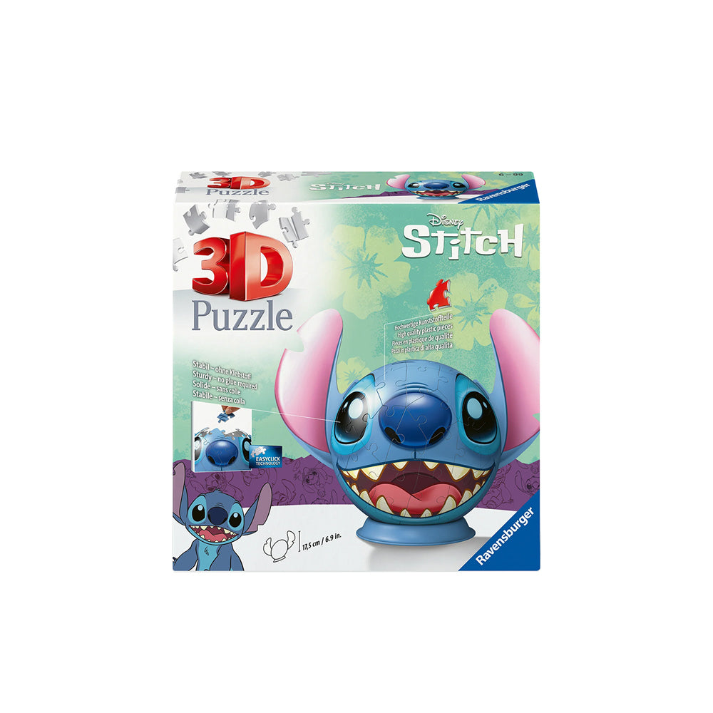 Ravensburger Disney Stitch With Ears 3D Puzzleball 72 Piece Collectible Model