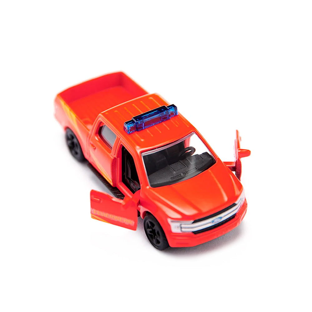 Siku 1:50 Scale Fire Brigade Workboat With Pickup Red Model