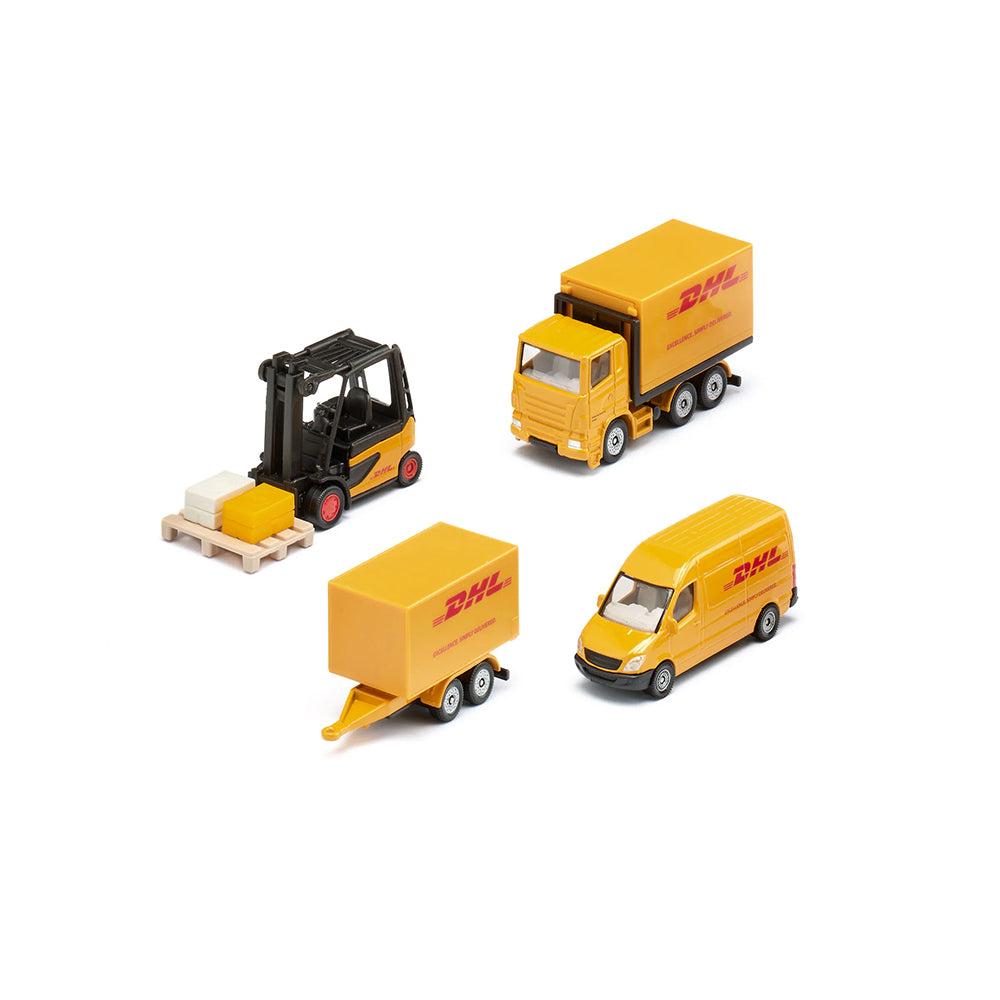 Siku DHL Logistics Truck With Forklift Gift Set Toy Yellow Model