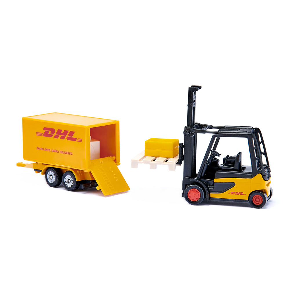 Siku DHL Logistics Truck With Forklift Gift Set Toy Yellow Model