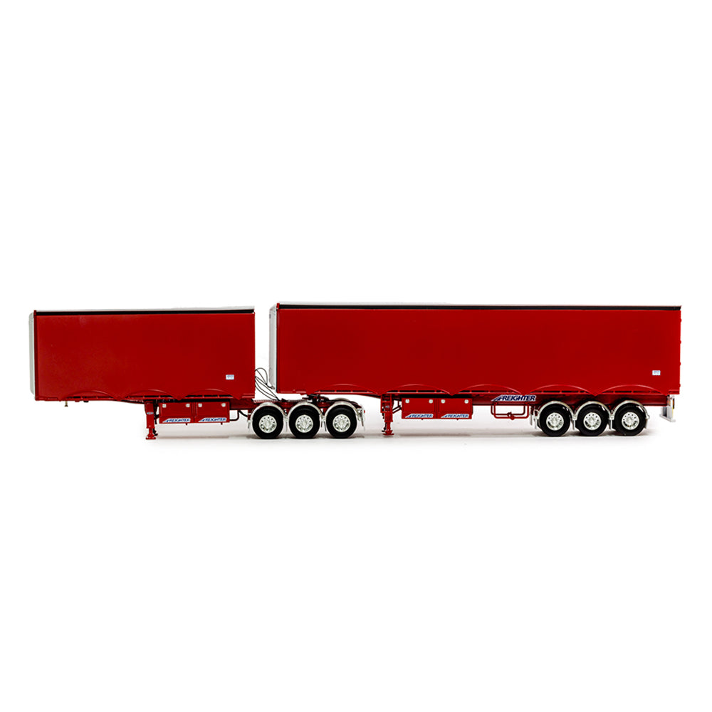 Drake 1:50 Scale Eziliner B Double Trailer Set Red Model ZT09278