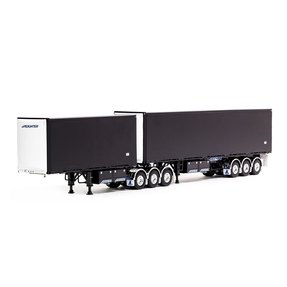Drake 1:50 Scale Eziline B Double Trailers Set Black Model