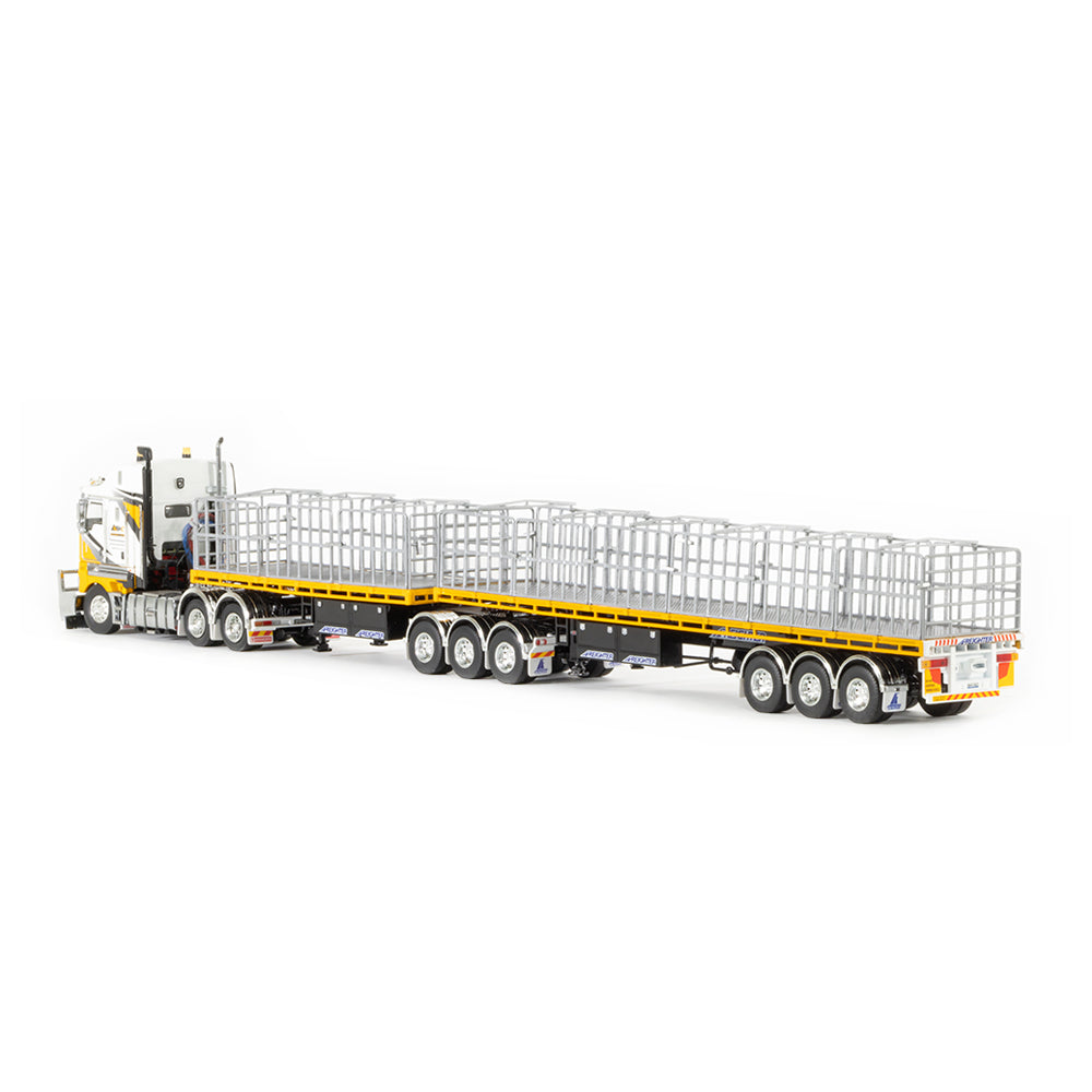 Drake 1:50 Scale Big Hill Cranes Kenworth K200 With Freighter B Double Combination