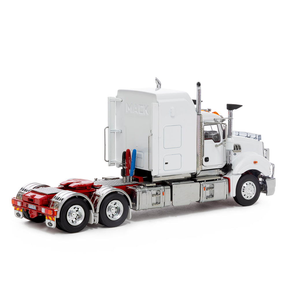 Drake 1:50 Scale Mack Late Edition Super Liner Truck White Red Chassis Model