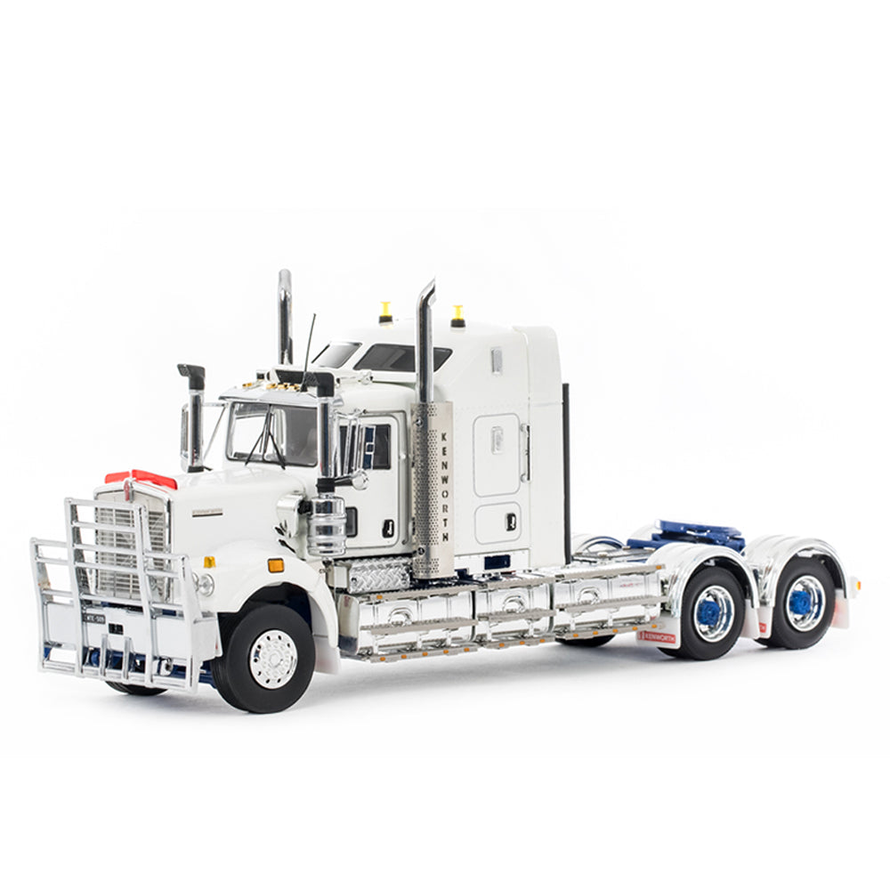 Drake 1:50 Scale Kenworth C509 Sleeper Truck White With Blue Chassis Model Collectible