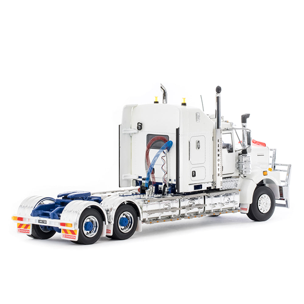Drake 1:50 Scale Kenworth C509 Sleeper Truck White With Blue Chassis Model Collectible