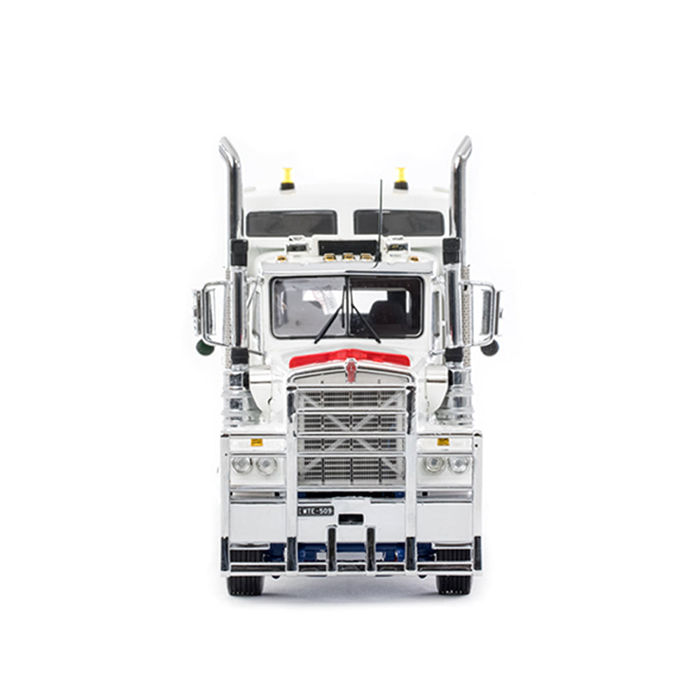Drake 1:50 Scale Kenworth C509 Sleeper Truck White With Blue Chassis Model Collectible