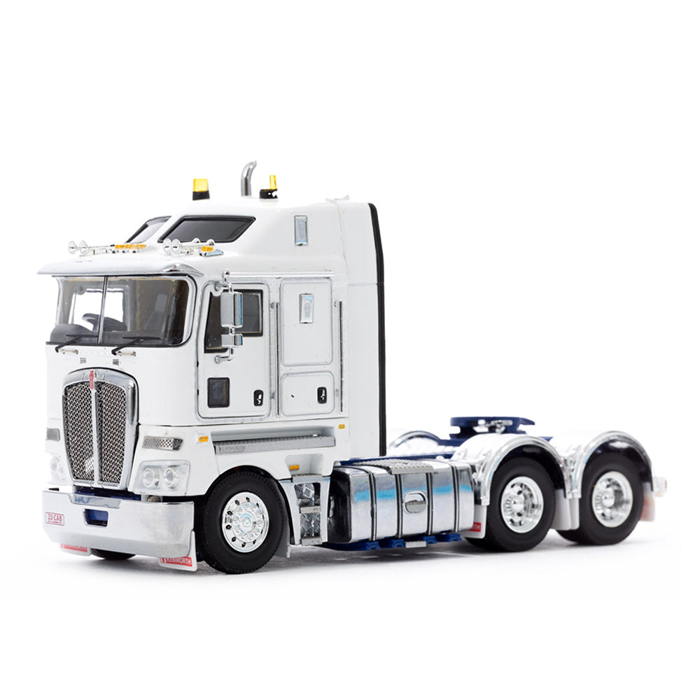 Drake 1:50 Scale Kenworth K200 2.3M Cabin Truck White Blue Chassis Diecast Model
