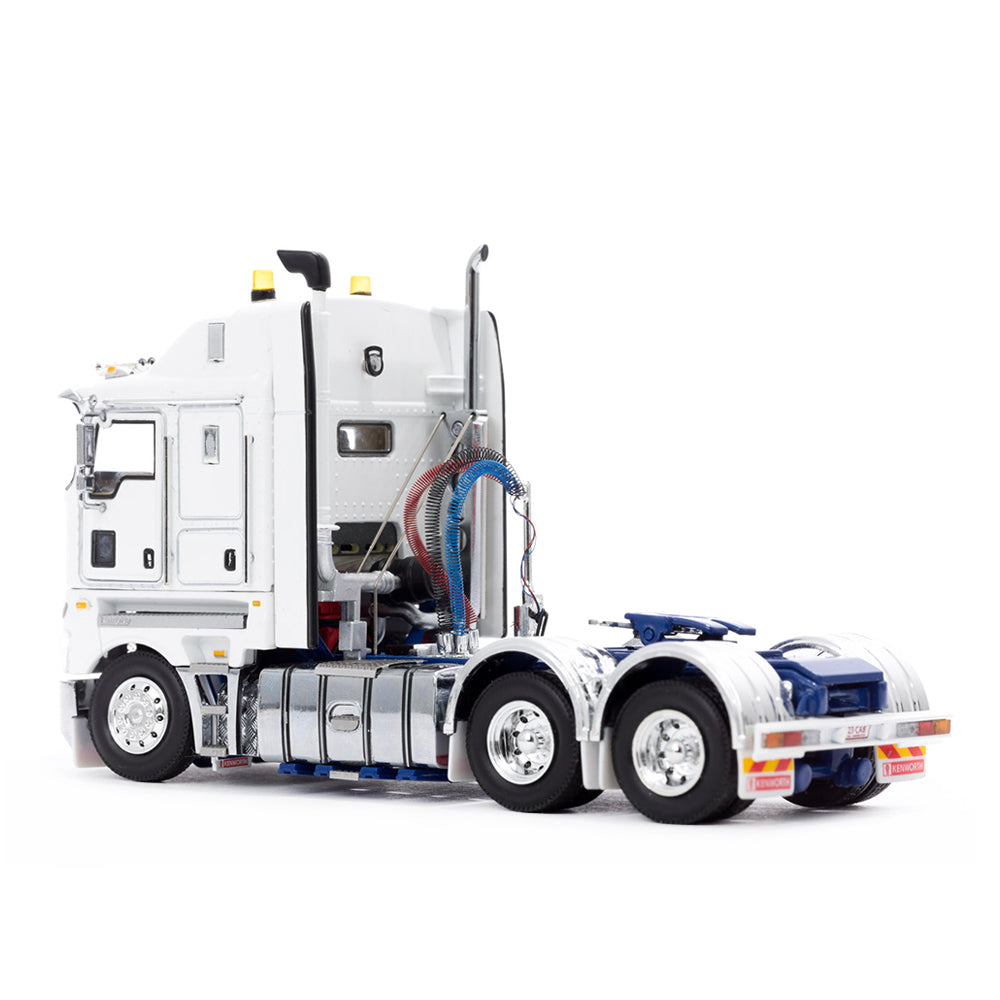 Drake 1:50 Scale Kenworth K200 2.3M Cabin Truck White Blue Chassis Diecast Model
