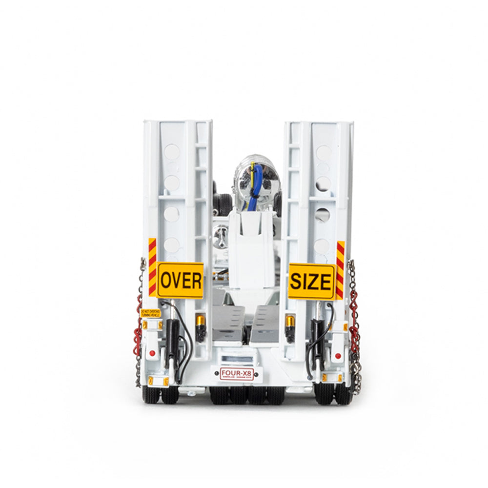Drake 1:50 Scale 4×8 Swingwing Drop Deck Trailer & 2x8 Dolly White Model