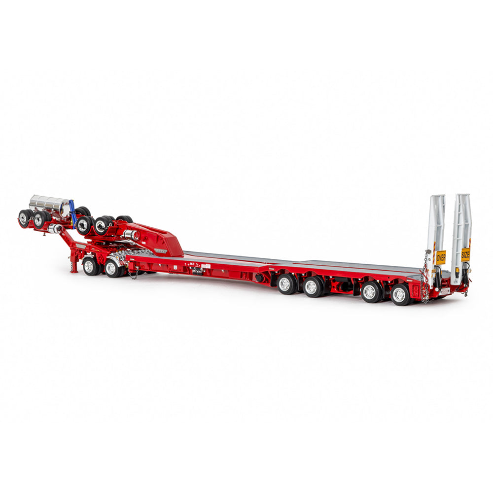 Drake 1:50 Scale 4×8 Swingwing Drop Deck Trailer & 2x8 Dolly Russo Red Transport Model