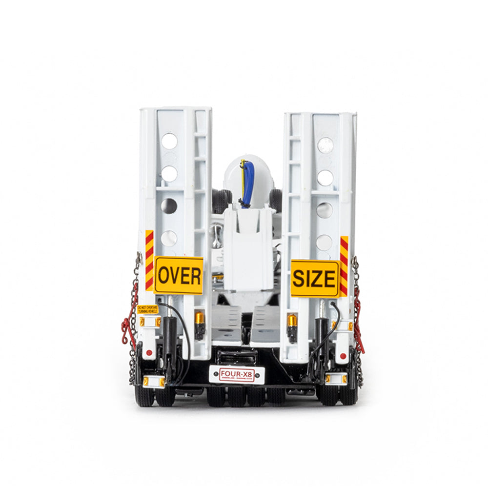 Drake 1:50 Scale 4×8 Swingwing Drop Deck Loader Trailer & 2x8 Dolly White Black Model