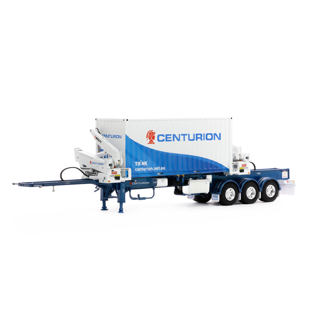 Drake 1:50 Scale BoxLoader Trailer With Container Centurion Blue White Model