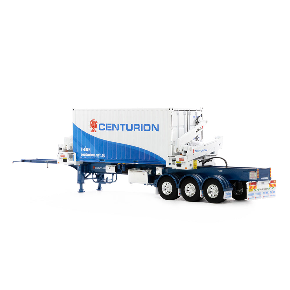 Drake 1:50 Scale BoxLoader Trailer With Container Centurion Blue White Model