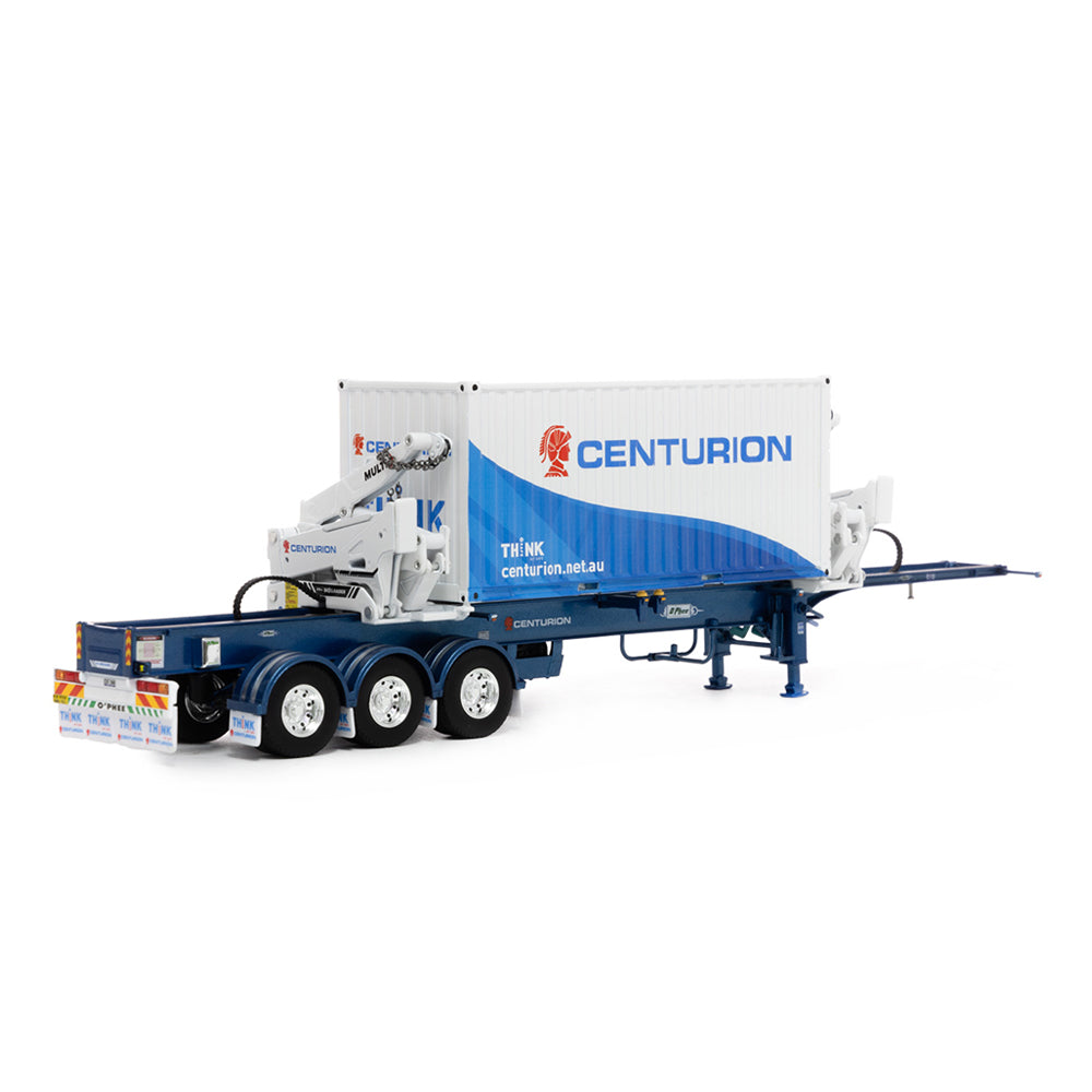 Drake 1:50 Scale BoxLoader Trailer With Container Centurion Blue White Model