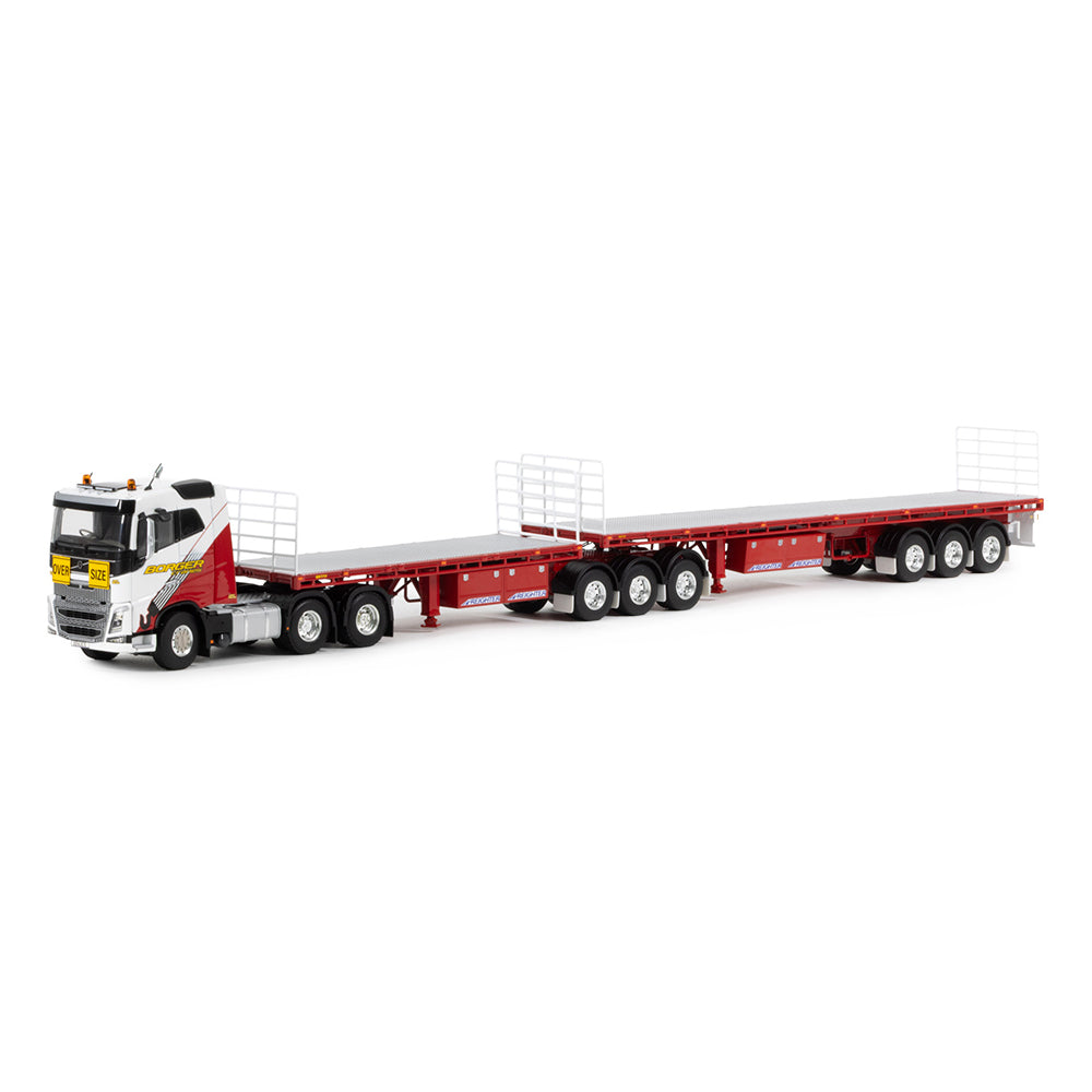 WSI 1:50 Scale Volvo FH4 Truck & B Double Combination Borger Cranes Model