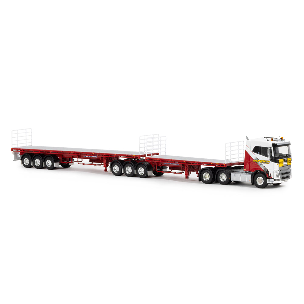WSI 1:50 Scale Volvo FH4 Truck & B Double Combination Borger Cranes Model