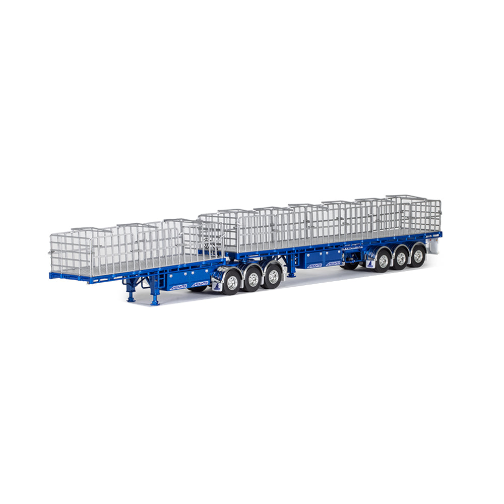 Drake 1:50 Scale MaxiTRANS B Double Flat Top Metallic Blue Model Collectible Toy