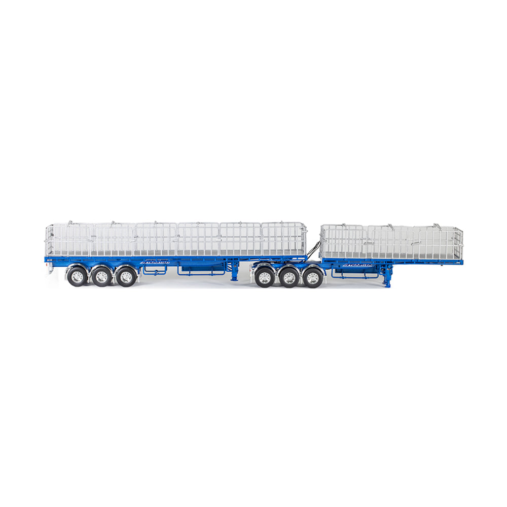 Drake 1:50 Scale MaxiTRANS B Double Flat Top Metallic Blue Model Collectible Toy