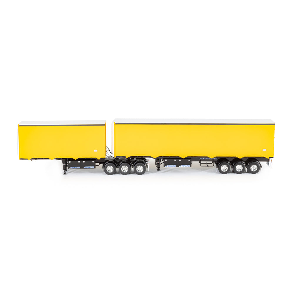 Drake 1:50 Scale Eziliner B Double Set Yellow Black Diecast Trailer Model Toy