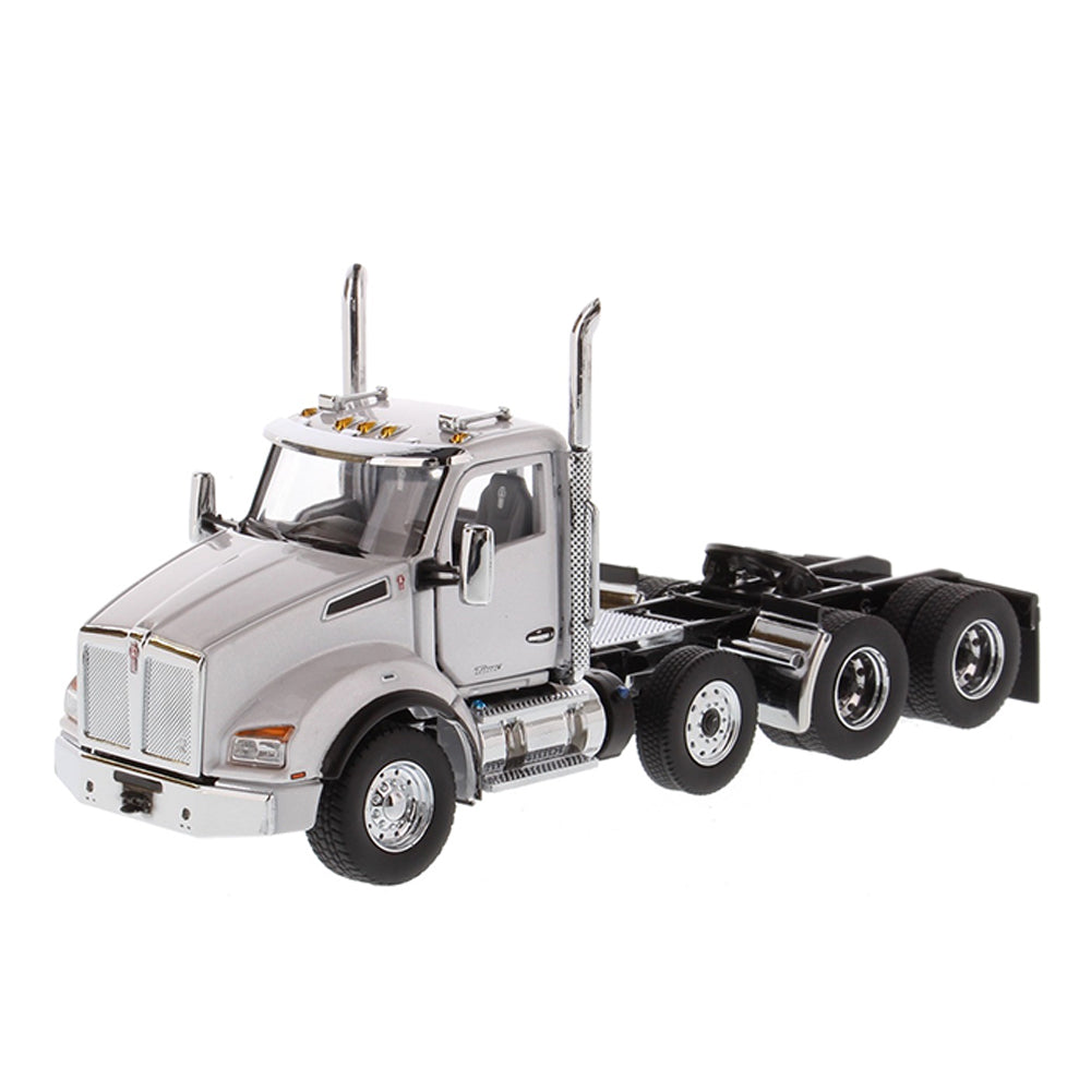 Diecast Masters 1:50 Scale Kenworth T880 Tandem White SBFA Day Cab Pusher Axle Model