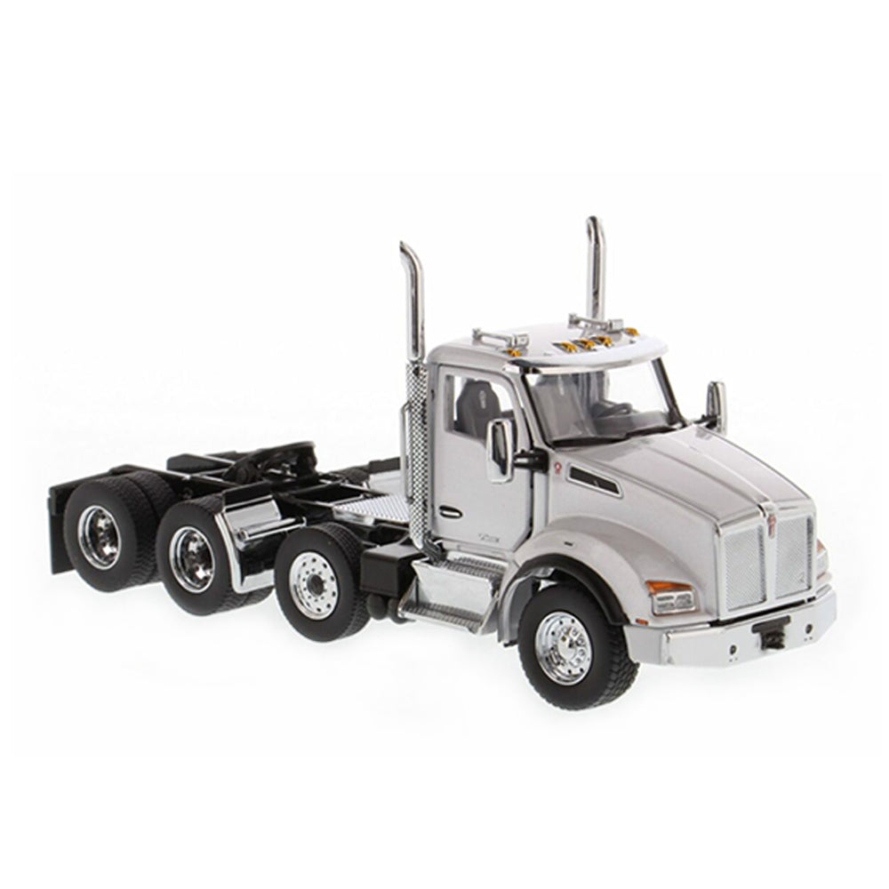 Diecast Masters 1:50 Scale Kenworth T880 Tandem White SBFA Day Cab Pusher Axle Model