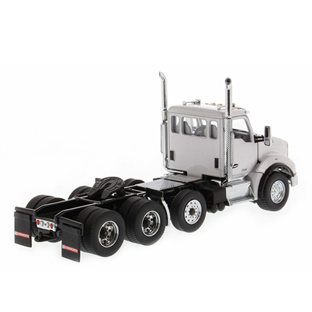 Diecast Masters 1:50 Scale Kenworth T880 Tandem White SBFA Day Cab Pusher Axle Model