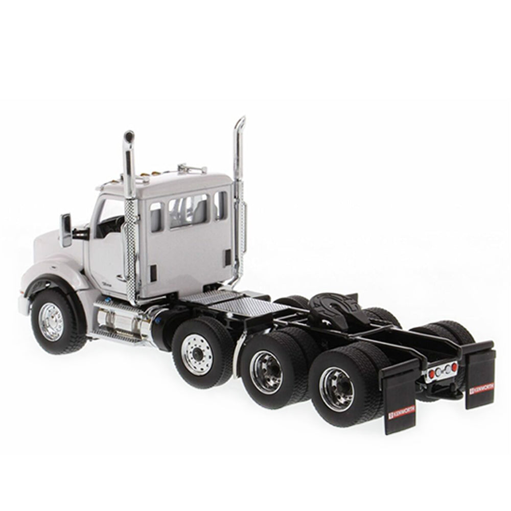 Diecast Masters 1:50 Scale Kenworth T880 Tandem White SBFA Day Cab Pusher Axle Model
