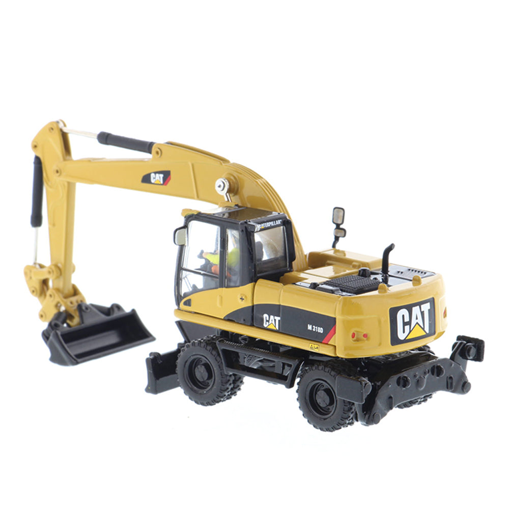 Diecast Masters 1:87 Scale Cat M318D Wheel Excavator High Line HO Series Diecast Model