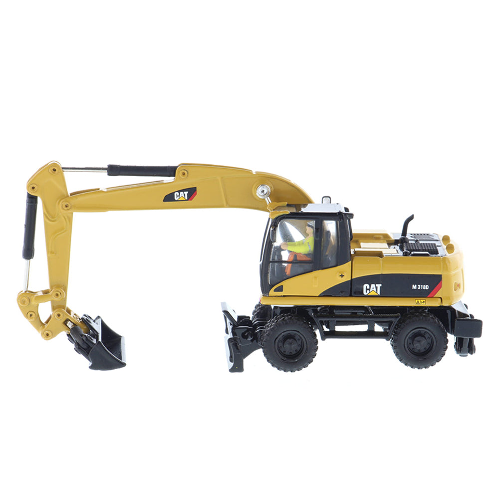 Diecast Masters 1:87 Scale Cat M318D Wheel Excavator High Line HO Series Diecast Model