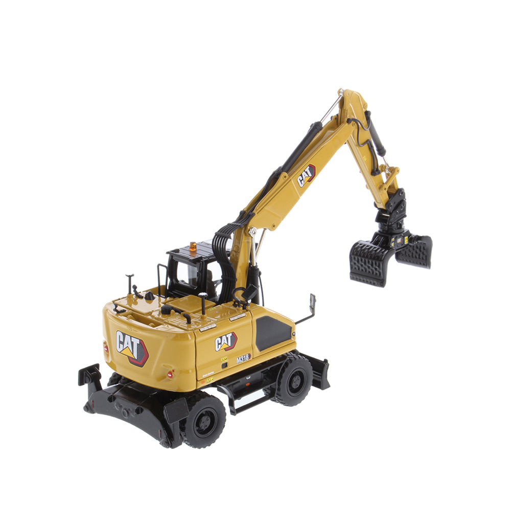 Diecast Masters 1:50 Scale Cat M318 Wheeled Excavator Model With Attachments