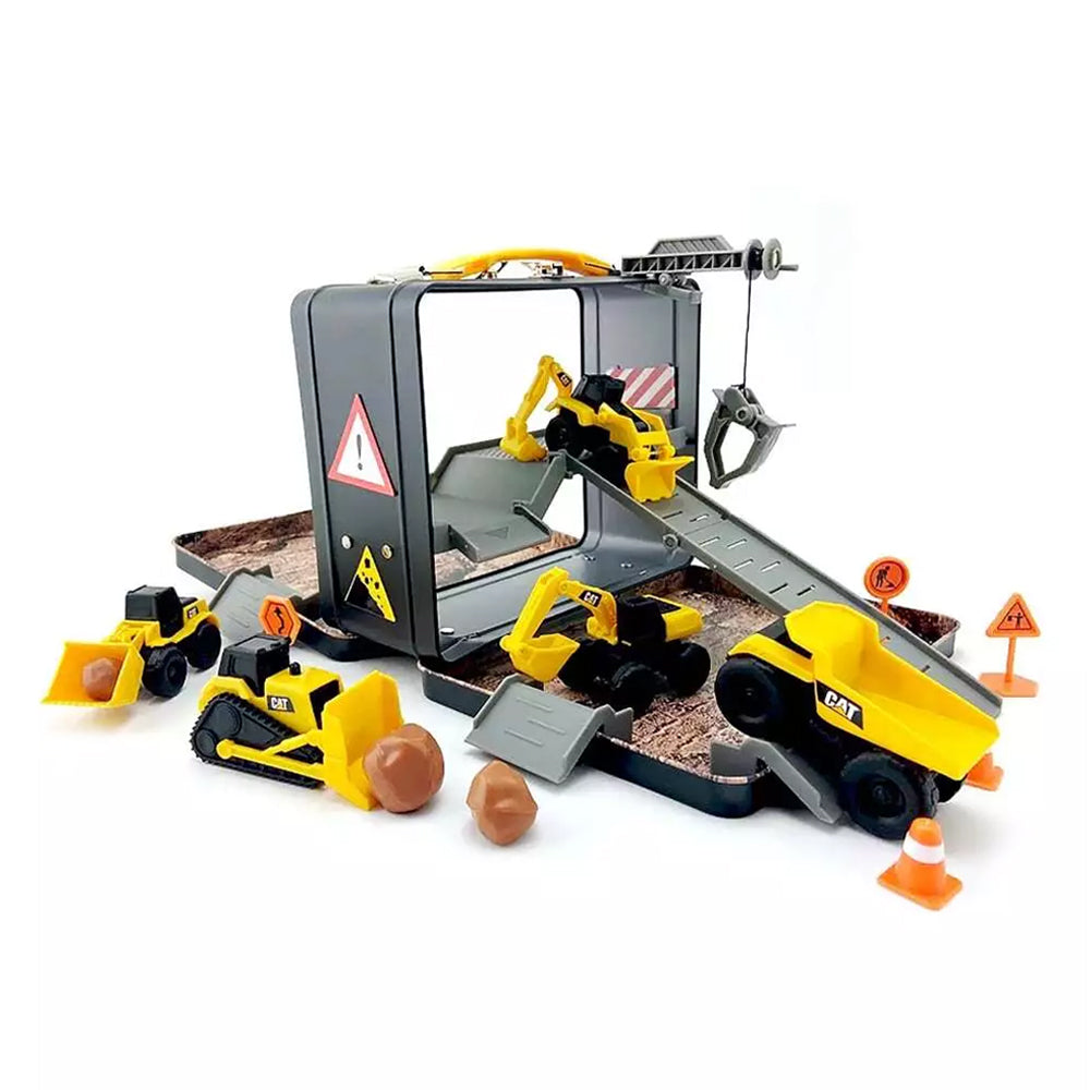 Diecast Masters Cat Little Machines Store N Go Playset With 3 Vehicles Toy