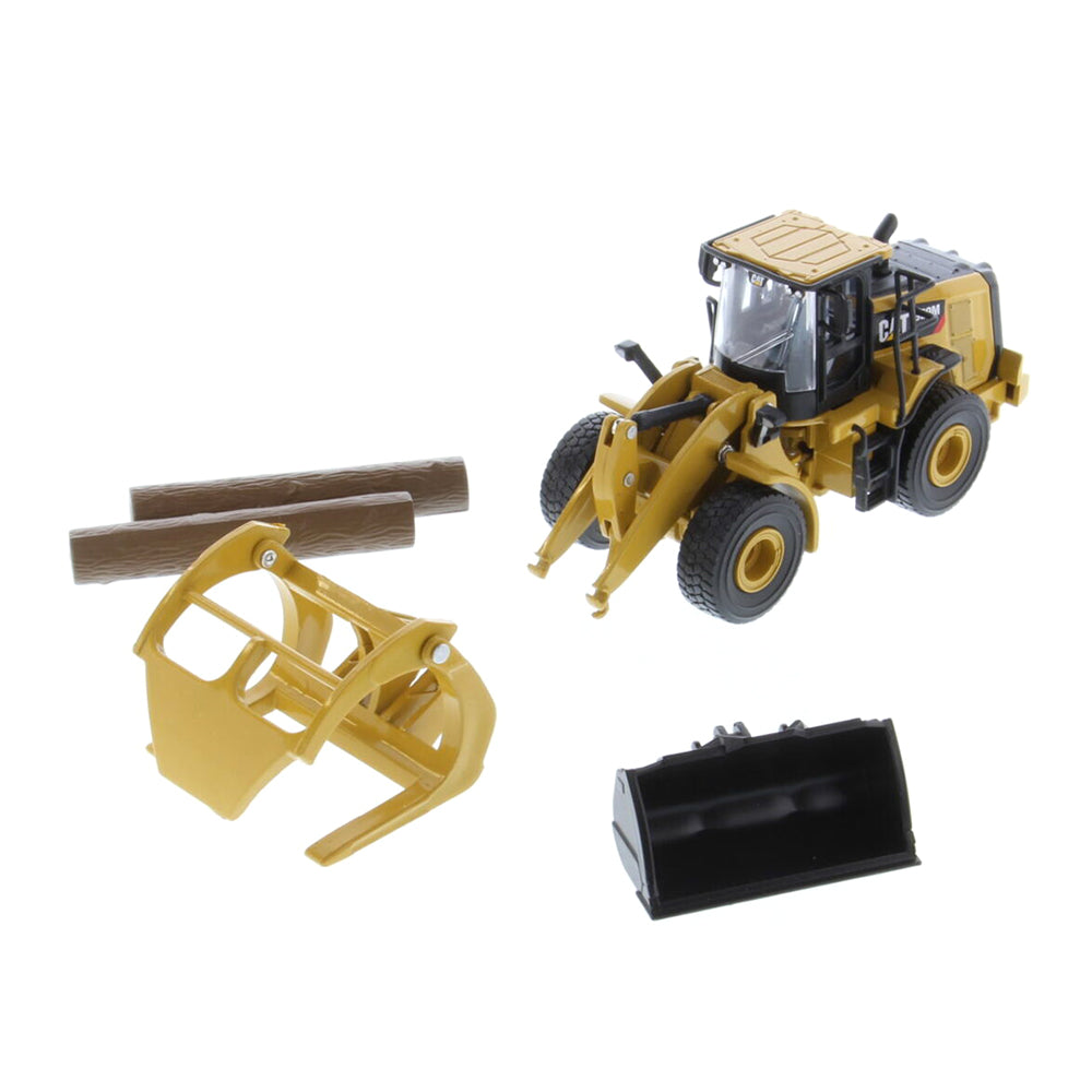 Diecast Masters 1:64 Scale Cat 950M Wheel Loader With Log Fork Bucket & 2 Logs