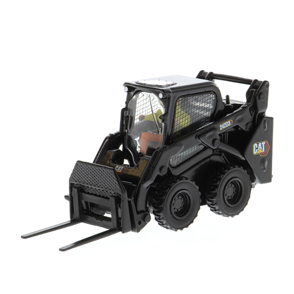 Diecast Masters 1:50 Scale Cat 242D3 Skid Steer Loader Black High Line Series Replica