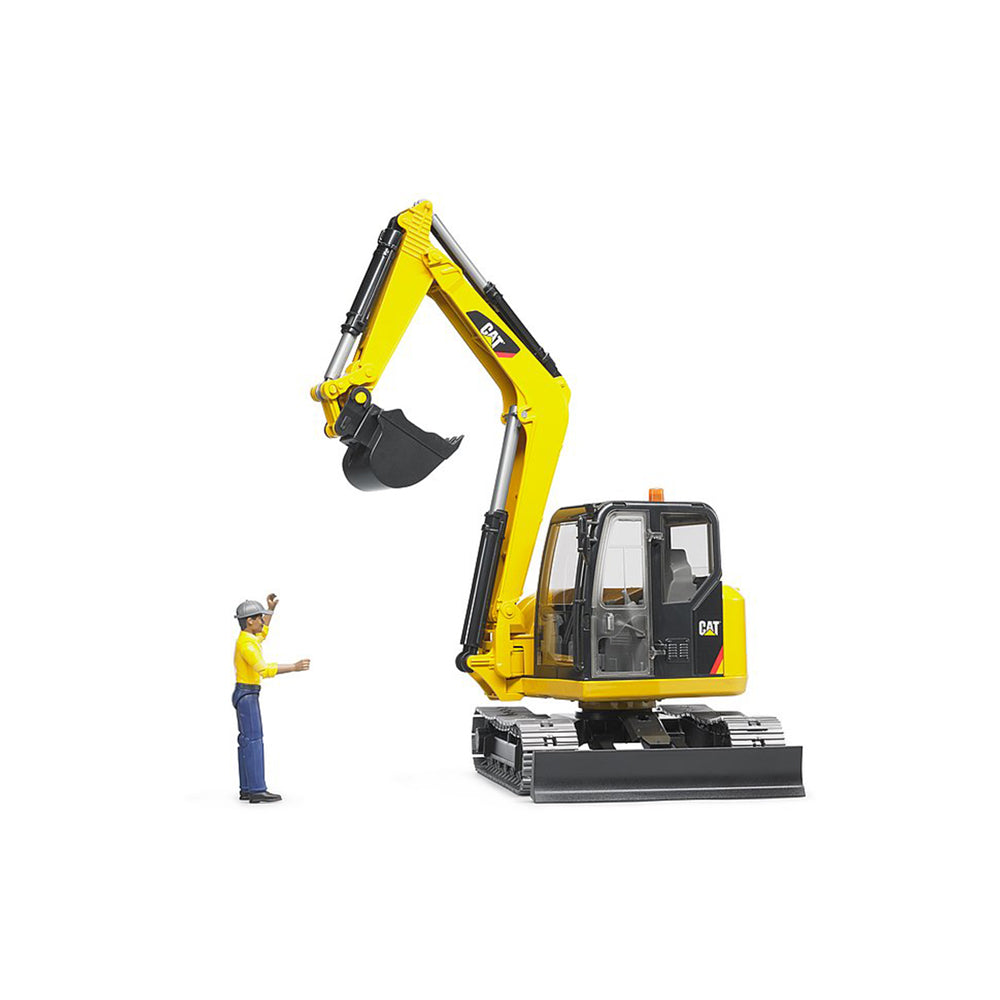 Bruder 1:16 Scale Cat Mini Excavator Construction Model With Worker Toy