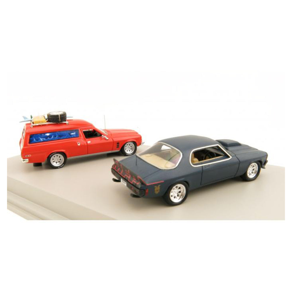 Ace 1:64 Scale Mad Max Holden HQ Nightrider MFP & HJ Panel Van Twin Set Car Model